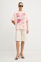 BOSS Orange t-shirt damski bawełniany C Eboys 2 50559078 różowy SS26