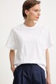 BOSS T-shirt damski z bawełną Elne2 biały 50560987