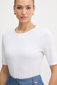 BOSS t-shirt basic damski z dodatkiem jedwabiu Evyta biały 50561508