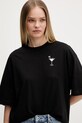 HUGO Blue t-shirt damski bawełniany Oversized_Tee_B czarny 50560772