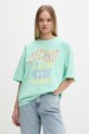 HUGO Blue T-shirt damski bawełniany Oversized_Tee_B turkusowy 50560784