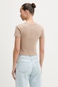 Odzież HUGO crop top damski 50568725 beżowy