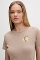 HUGO majica za žene s pamukom bež 50568918