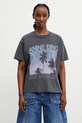 Anine Bing CADE TEE PALMS - WASHED GREY T-shirt bawełniany damski szary A.08.12162.WBL1