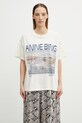 Anine Bing CADE TEE WILDFLOWERS - OFF WHITE t-shirt damski bawełniany beżowy A.08.12078.OFW1