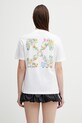 Off-White t-shirt bawełniany Arrow Glowing Flower nadruk biały 2AA089S26JER002