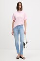 Karl Lagerfeld Jeans t-shirt damski bawełniany B2W17069 różowy SS26