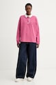 Bavlnené tričko s dlhým rukávom MUNTHE BECENT 261114026166 ružová SS26