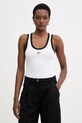 Karl Lagerfeld top damski bawełniany z elastanem biały B2W17003