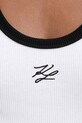 Karl Lagerfeld top dámský bavlněný s elastanem B2W17003 bílá