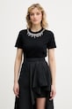 Karl Lagerfeld tričko ženské bavlněné černá B2W17017