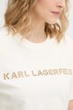 Karl Lagerfeld tričko ženské bavlněné béžová B2W17016