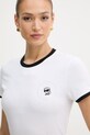 Karl Lagerfeld tricou pentru femei, din bumbac IKON alb B2W17026