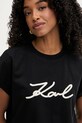 Karl Lagerfeld t-shirt damski bawełniany czarny B2W17020