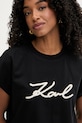 Karl Lagerfeld t-shirt damski bawełniany czarny B2W17020