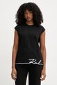 Karl Lagerfeld top pentru femei, din bumbac negru B2W17018