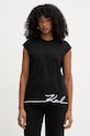 Karl Lagerfeld top pentru femei, din bumbac negru B2W17018