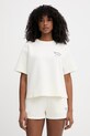 Karl Lagerfeld t-shirt basic damski z modalem beżowy B2W44004