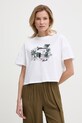 Karl Lagerfeld tricou pentru femei, din bumbac alb B2W17012