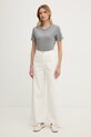 Karl Lagerfeld basic tričko ženské bavlněné B2W17094 šedá SS26