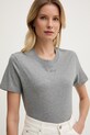 Karl Lagerfeld basic tričko ženské bavlněné šedá B2W17094
