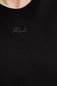 Karl Lagerfeld t-shirt basic damski bawełniany B2W17095 czarny