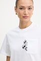 Karl Lagerfeld tričko ženské bavlněné IKON bílá B2W17081