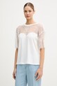 Blugirl Blumarine t-shirt damski bawełniany biały RA6132.J5003