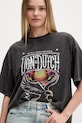 Von Dutch T-shirt damski bawełniany szary VD.2.TR.ROAD