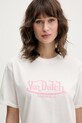 Von Dutch T-shirt damski bawełniany beżowy VD.2.TR.WASH2