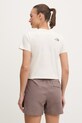 Odzież The North Face t-shirt damski bawełniany FLORA EMBRO NF0A8G9QQLI1 beżowy