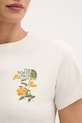 The North Face t-shirt damski bawełniany FLORA EMBRO NF0A8G9QQLI1 beżowy