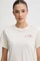 The North Face t-shirt damski bawełniany MONTE beżowy NF0A8GA9QLI1