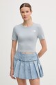 The North Face t-shirt damski bawełniany z elastanem niebieski NF0A55AOFM21