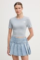 The North Face t-shirt damski bawełniany z elastanem niebieski NF0A55AOFM21