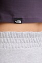 The North Face crop top damski bawełniany z elastanem NF0A55AOG5O1 fioletowy