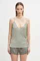 Rick Owens Lilies halenka na ramínka dámská z viskózy zelená LI01F7113.JVS