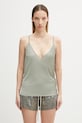 Rick Owens Lilies blúzka s ramienkami dámska z viskózy zelená LI01F7113.JVS