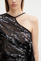 Rick Owens Lilies Tungsten bluzka asymetryczna damska cekinowa czarny LI01F7102.TUSM21