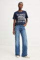 MICHAEL Michael Kors t-shirt damski bawełniany MS6520K97J granatowy SS26