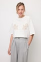 Bizuu t-shirt FANYA z elastanem biały FANYA.KREMOWY