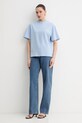 La Mania t-shirt oversize damski bawełniany CARENA CARENA niebieski SS26