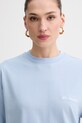 La Mania t-shirt oversize damski bawełniany CARENA niebieski CARENA