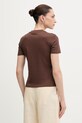 Odzież La Mania t-shirt bawełniany ANN ANN brązowy