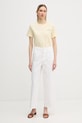 Gant t-shirt damski bawełniany 4201487 żółty SS26