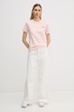 Gant t-shirt damski bawełniany 4201487 różowy SS26