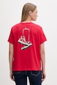 Converse t-shirt damski bawełniany x CHUCKS IN LOVE czerwony CVW6T130