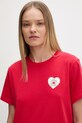 Converse t-shirt damski bawełniany x CHUCKS IN LOVE czerwony CVW6T130