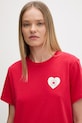 Converse t-shirt damski bawełniany x CHUCKS IN LOVE czerwony CVW6T130