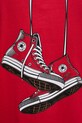 Converse t-shirt damski bawełniany x CHUCKS IN LOVE CVW6T130 czerwony